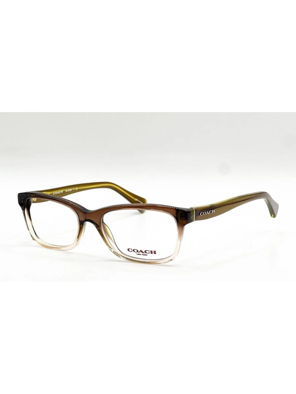 Coach HC 6089 5400 Transparent Olive Gradient Full Rim Eyeglass Frames 49-16-135
